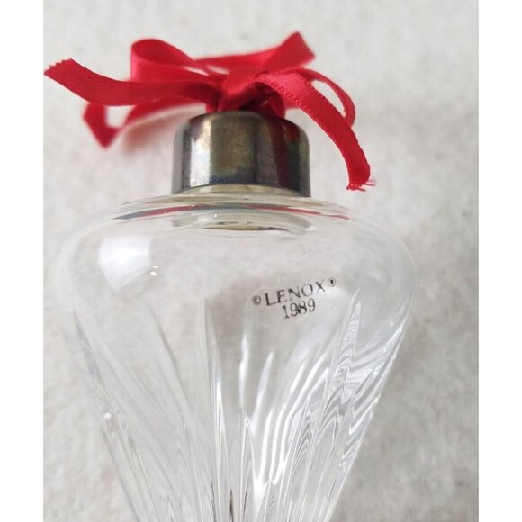 Lenox Crystal Starlight Christmas Ornament‎ in Original Box 1989 silver collar - Picture 3 of 10